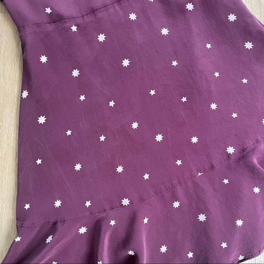 MADEWELL | 100% silk star print flutter mini dress style H3616 size 2 - Picture 5 of 8